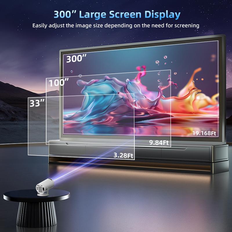 [US warehouse]Ultra-portable Mini HD Projector with 270° Rotation, Compatible with Mobile Phones TVs Laptops, Android 11.0, WiFi 6, projector 4K Decode, Perfect for Home Theaters & Parties - Audio deal screen adjustment movie  projector  magic