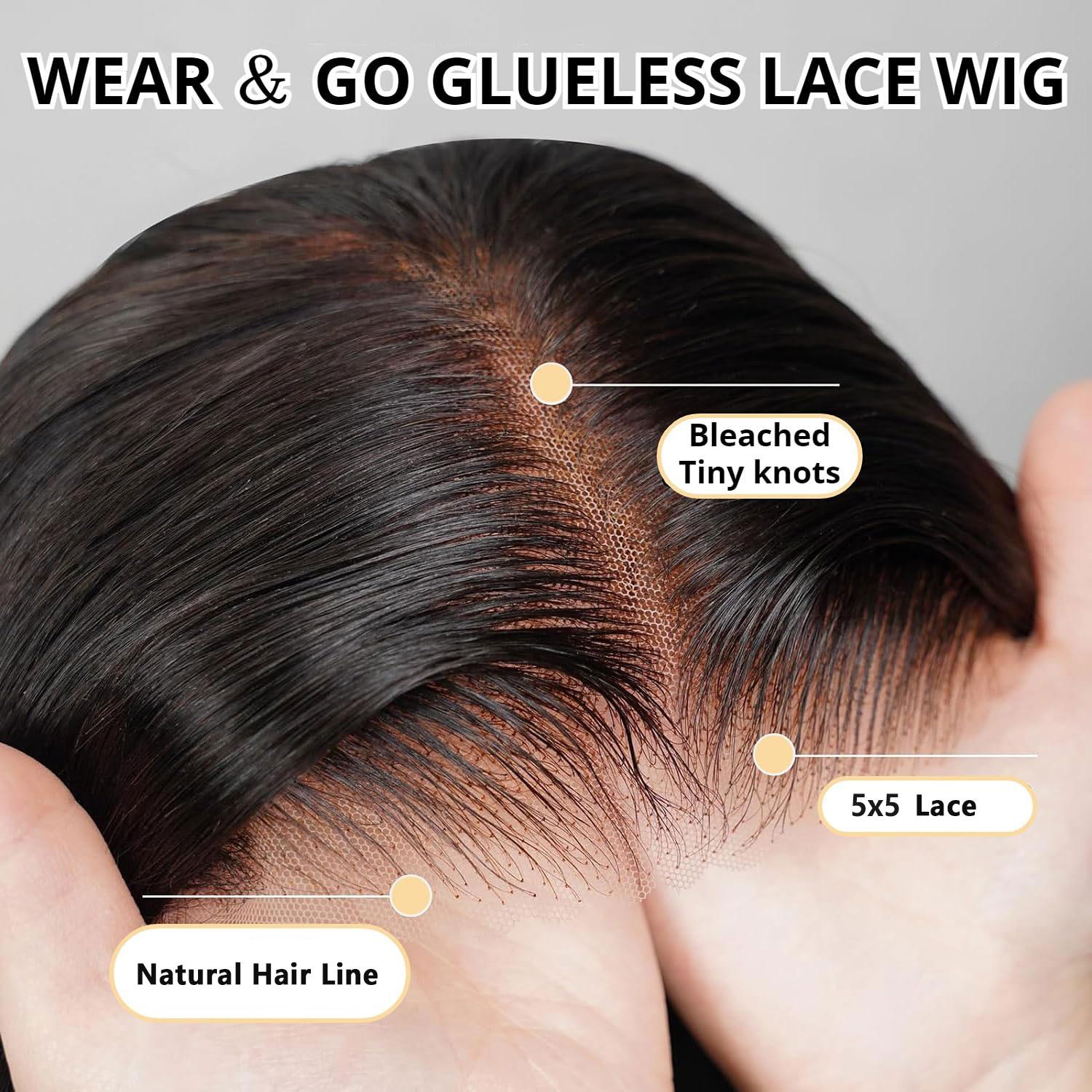 Bling Hair 6x4 5x5 HD Lace Easy Wear Straight Glueless Human Hair Wigs Pre Plucked Pre Cut Lace Closure Wigs for Beginners 180% Density Body Wave Lace Closure Wigs for Black Women #TikTokShopBlackFriday