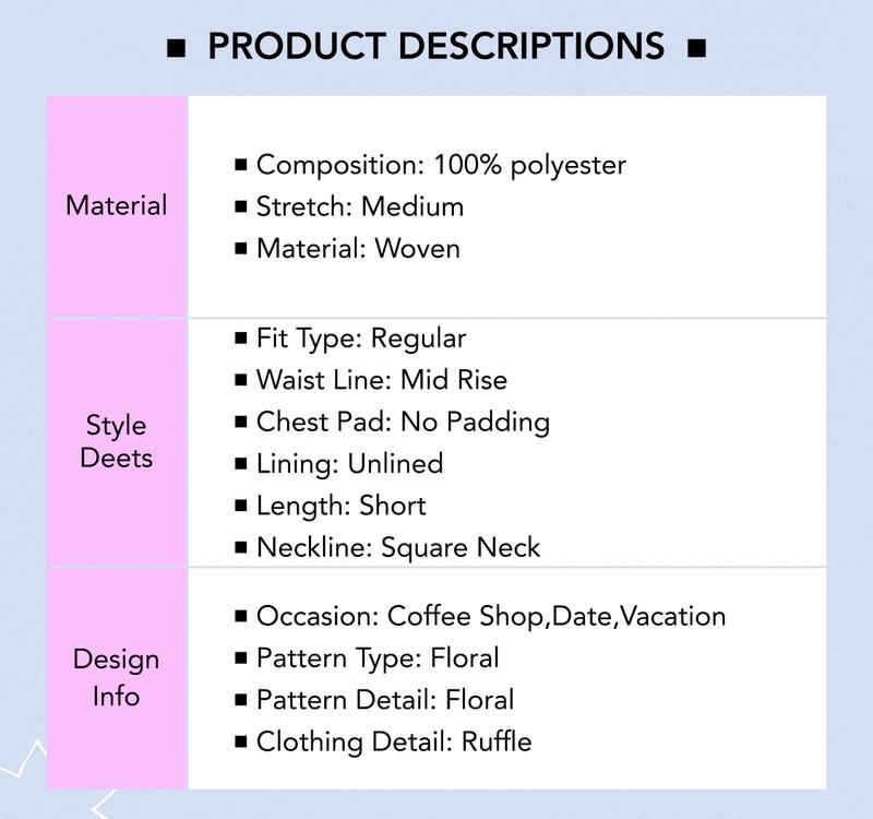 Cider [size 12/14-26] Rose Square Neck Ruffle Mini Dress Curve & Plus, Casual Womenswear