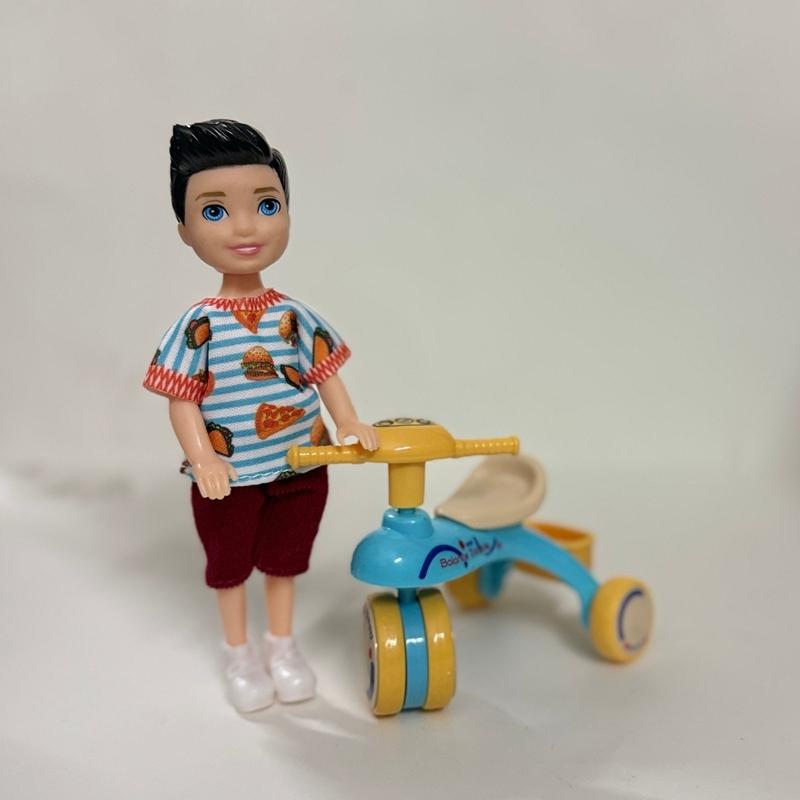 New 5.5 Inch Doll Set, Realistic Mini Bike Balance Toy, Role-Playing Playset, Unisex Kids Toy, Fun Pretend Play Gift