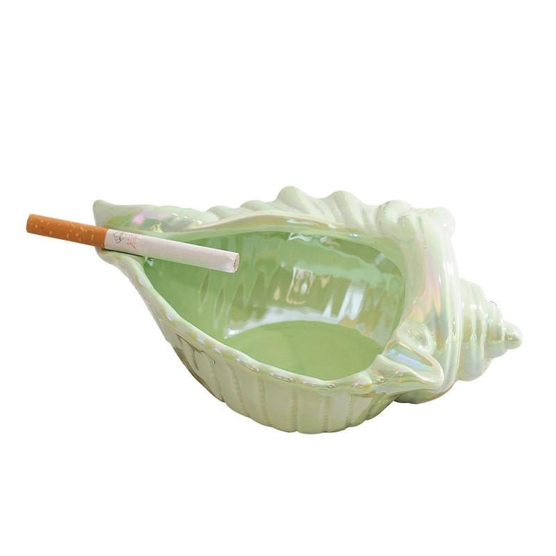 Ceramic Ashtray for Home Living Room, Creative Seashell Design, Transparent Office Ashtray, Decorative Ornament, Home Supplies