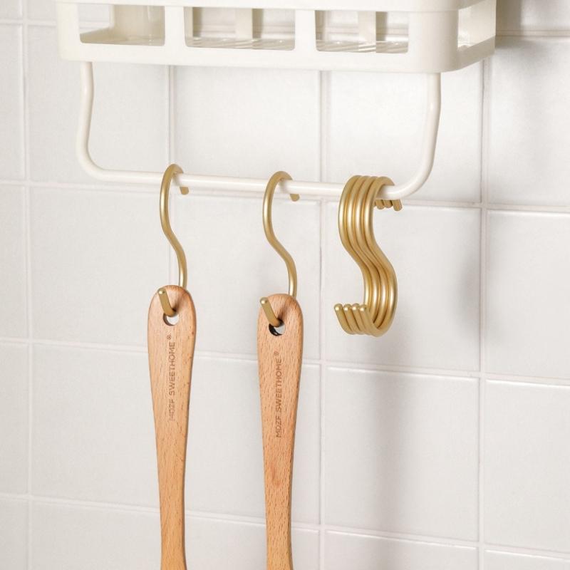 10 pcs, S-shaped hook, multi-purpose S-shaped hook for kitchen and bathroom, metal S hook, hanger aluminum alloy, multi-functional hook.