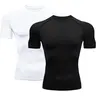 Men's Compression Shirt - Short-Sleeve Stretch Athletic Tee, Dry & Comfortable Quick Dry UPF Baselayer, Super Strong Elasticity Fitness Apparel for Gym Workout Rash Guard Swimwear