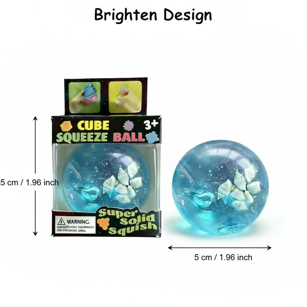 1pc Jell-O Ocean Ball Squeeze Toy, a soft, slow-rebound sensory toy. A breathable, relaxing, soft, and slow-bouncing stress-relief desk gadget with a durable, unique design. An essential relaxation tool for adults, perfect for desks, study tables, Easter