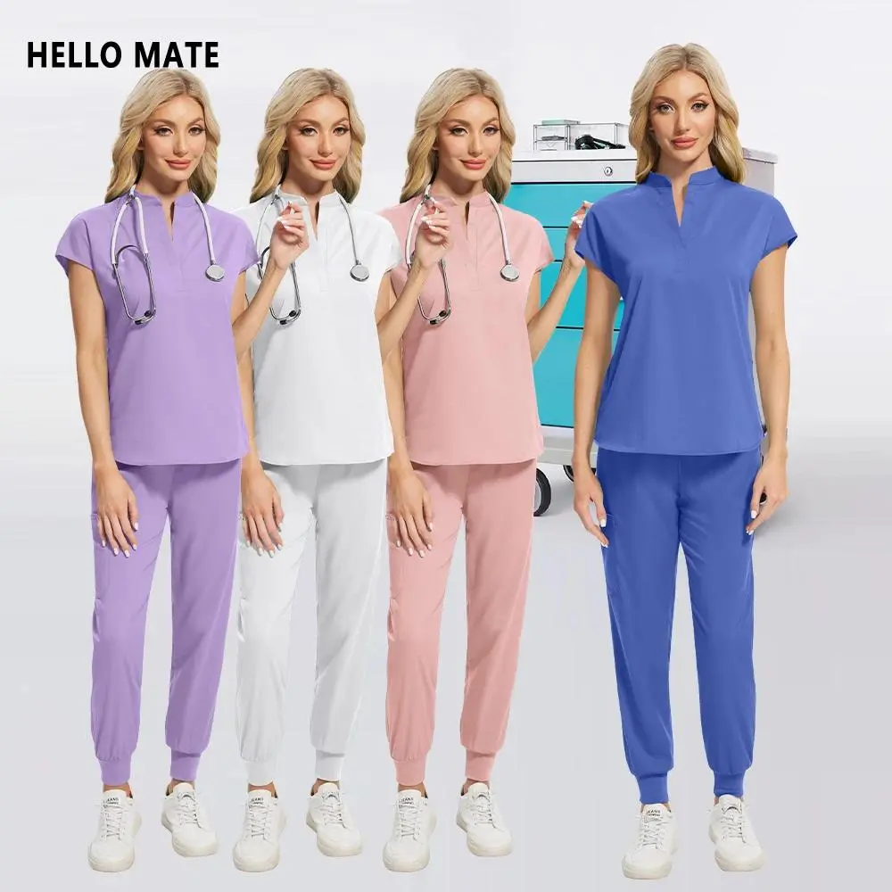 Medical Clothing for Women Beauty Uniform Hospital Surgical Uniform Jogger Set Nursing Top Pants High Quality Dentistry Workwear