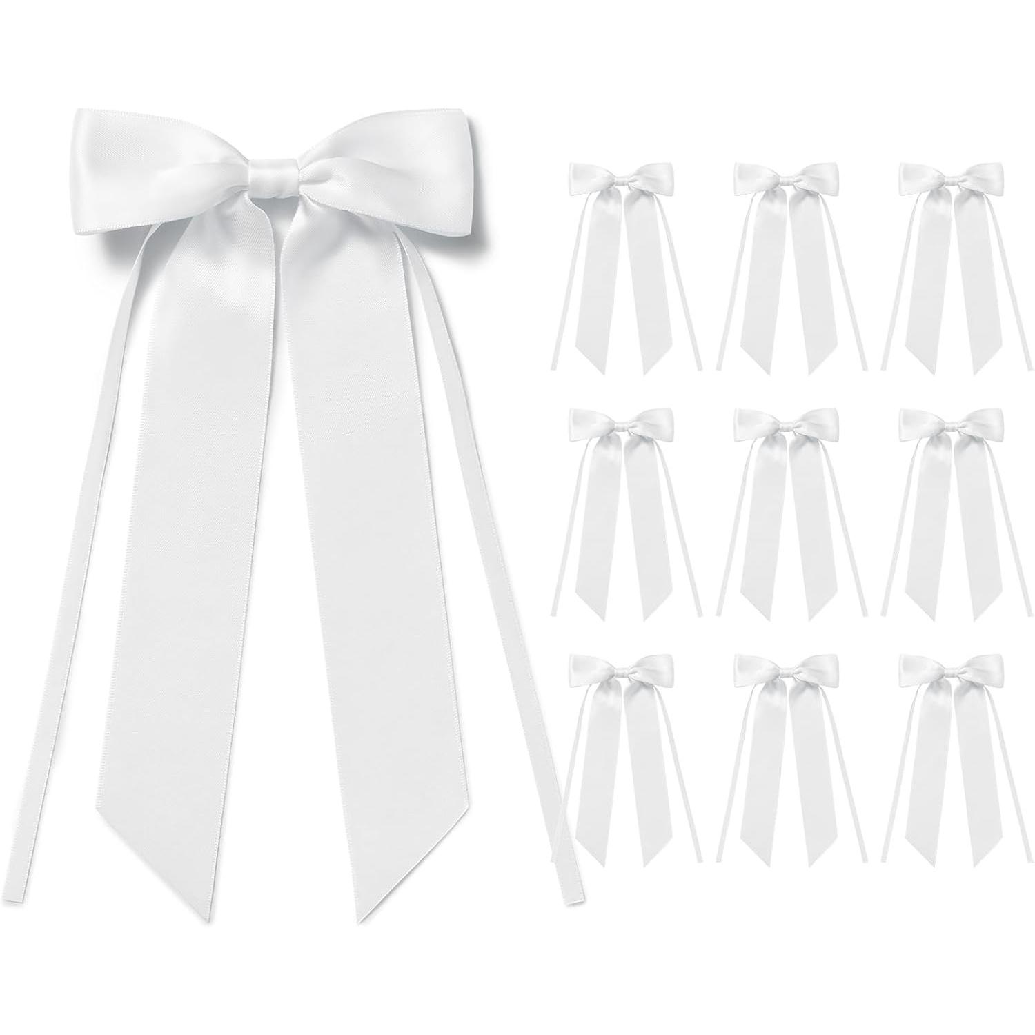 10-Pack Pre-Formed Ribbon Bowls, Multi-Color Options, Perfect for Wedding, Mother's Day, Valentine's Day Decorations, Gift Wrapping, DIY Crafts