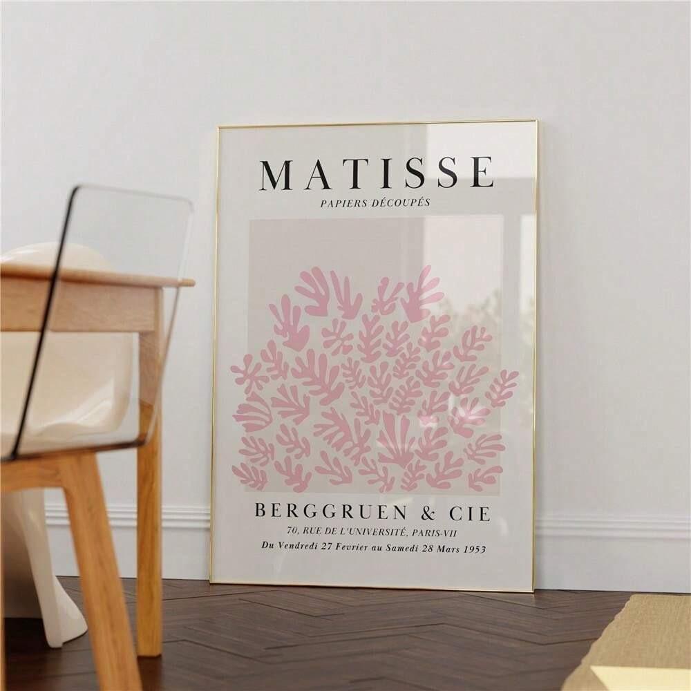 Matisse Flower Market Poster, 3 Counts/set Flower Pattern Wall Art, Exhibition Poster, Wall Art, Living Room Pink Floral Art, Decor, Unframed Art Print