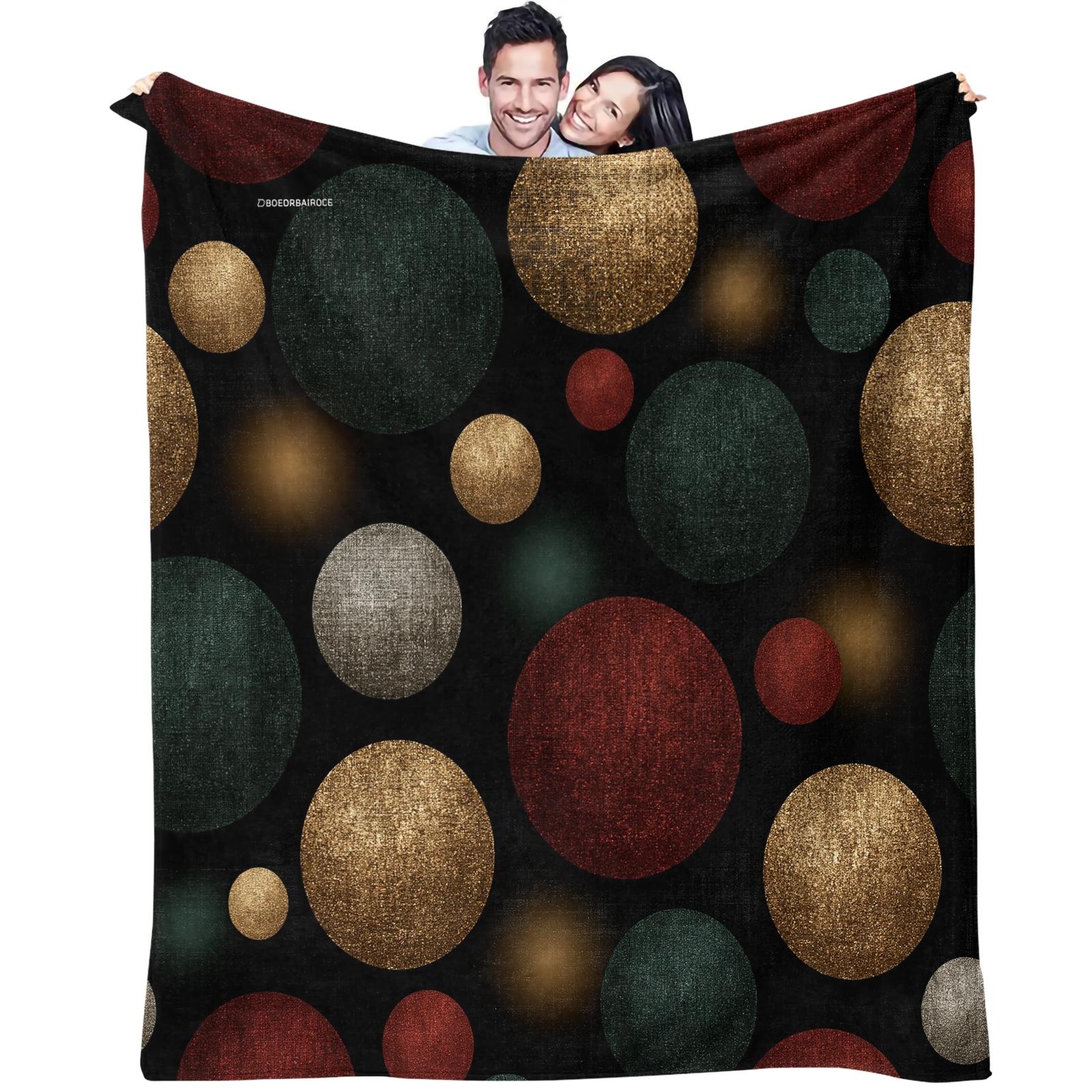 1PC Christmas Tree Star Printed Super Soft Milk Fleece & Flannel Throw Blanket, 300GSM Anti-Static All-Season Blanket, Ideal for Air-conditioned Room, Lightweight Warm Throw for Bed Sofa Couch Office Travel Camping Home Decor, Machine Washable Non-F