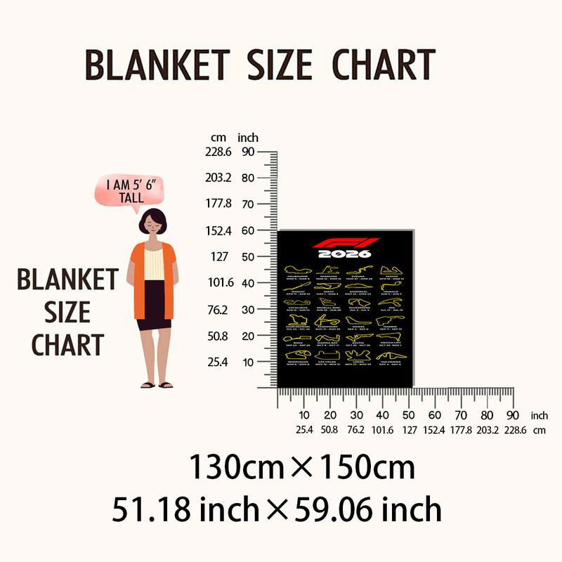[tiktok Trend] Mark Every Lap of 2026 F1 Season, Sleek Blanket Featuring Iconic Circuits & Race Dates, Ideal for Motorsport Fans