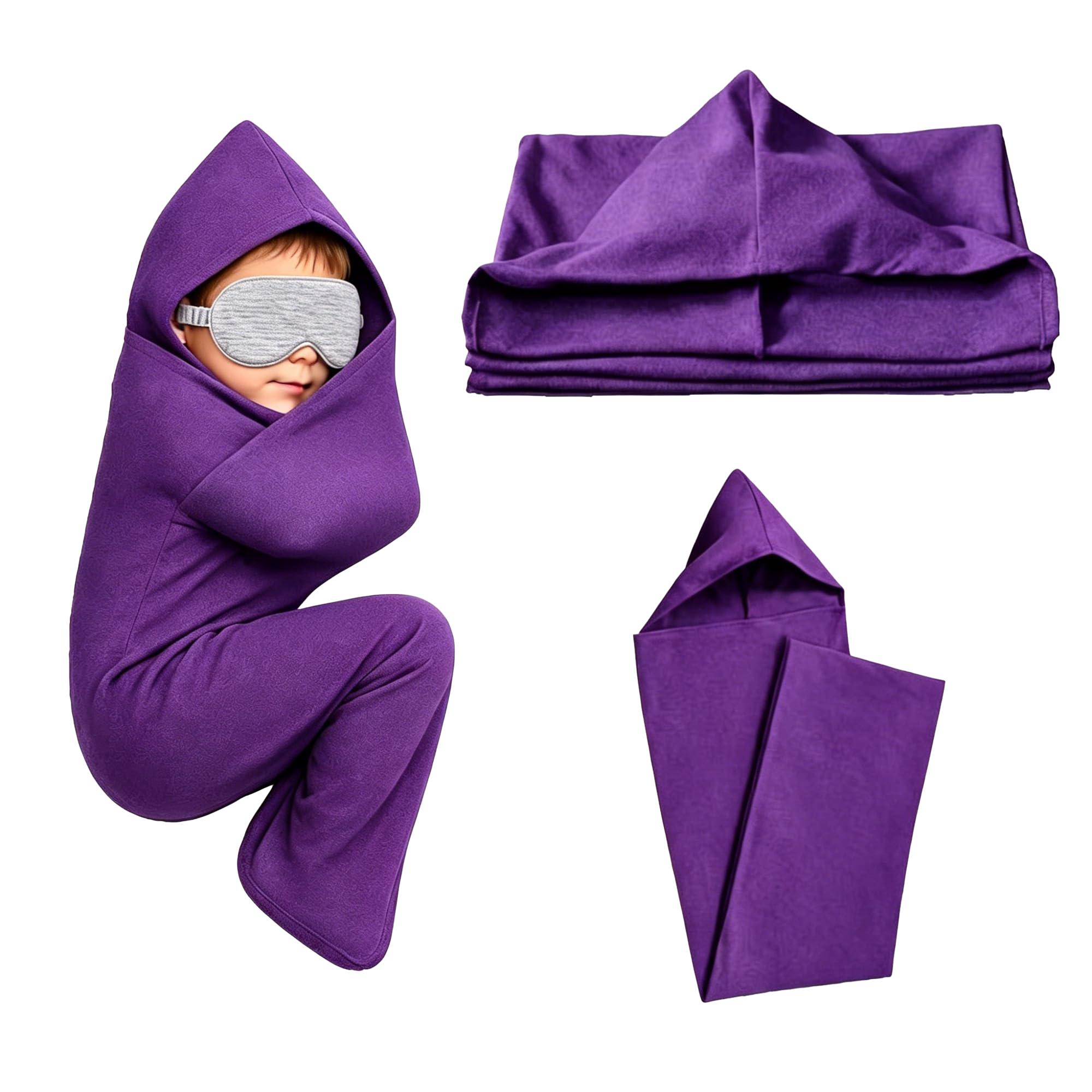 Sleeping Wearable Blanket, 360 Wrap Breathable Stretch Fabric Compression Sleep Sack, Hug Pressure Therapy for Adults