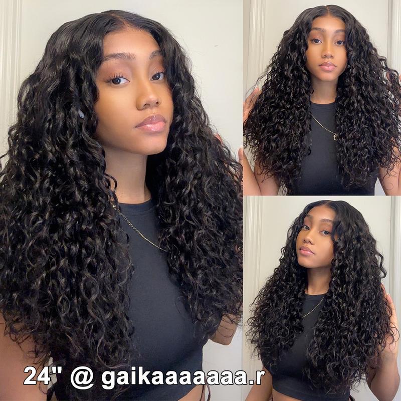 Midulla Ready to Wear Water Wave Glueless Wigs Human Hair 7x5 Pre-cut Lace Closure Wigs Pre Bleached Knots Pre Plucked Curly Human Hair Lace Front Wigs for Women Summervibes