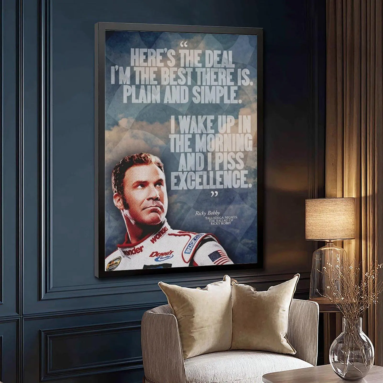 Dale Earnhardt Jr Racing Poster Canvas Print, NASCAR Motorsport Wall Art, Race Car Driver Artwork, Vintage Sports Decor For Garage, Office, Bedroom & Man Cave