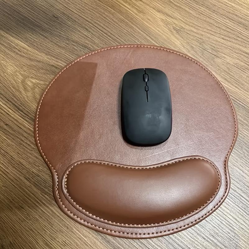 High end faux leather ergonomic mouse pad with anti slip base - durable brown office desk pad, suitable for office, Halloween gifts, Christmas gifts
