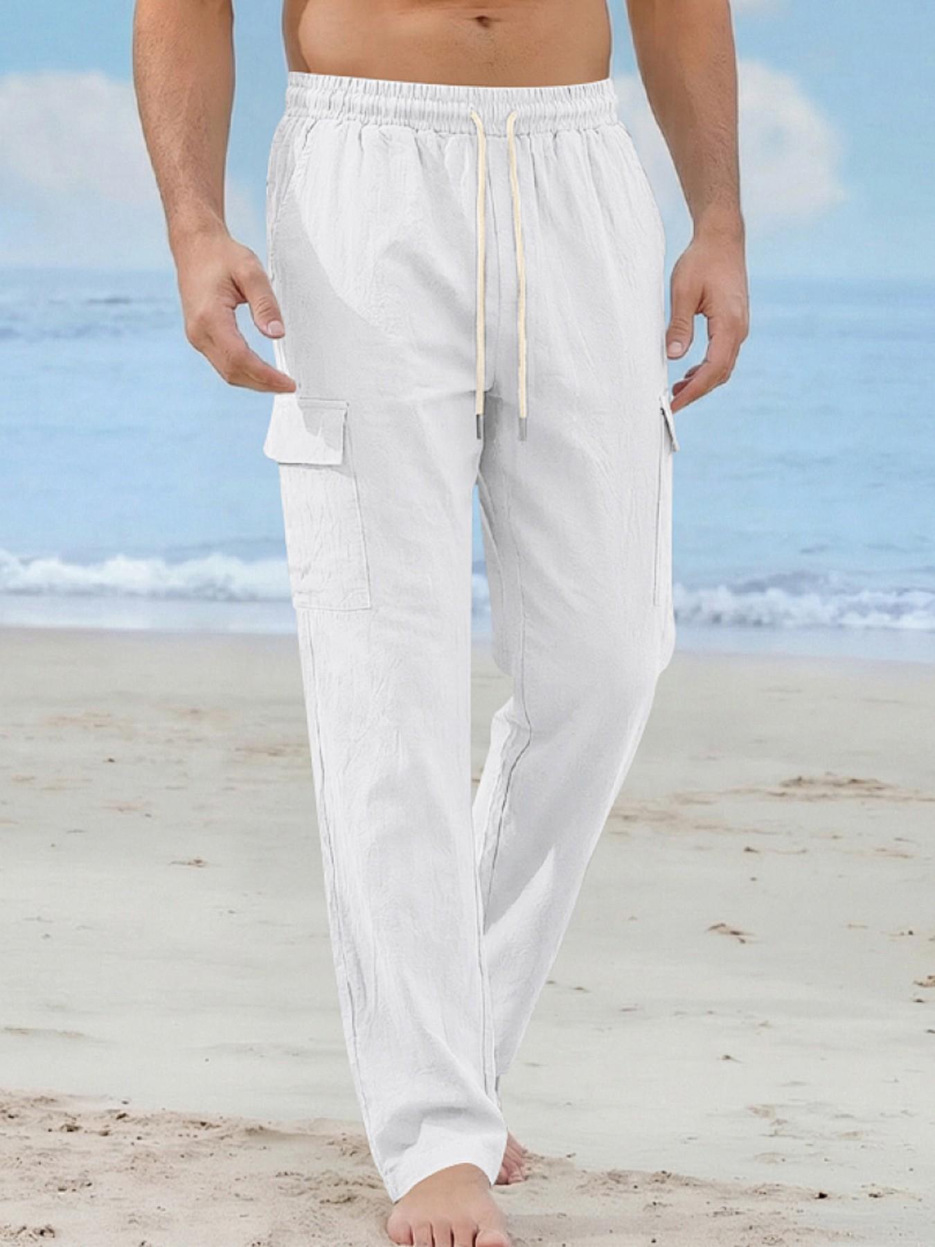 Men's Loose Linen Pants, Simple Luxurious Outdoor Workwear, Sporty Casual Long Pants, New American Style, Comfortable and Stylish