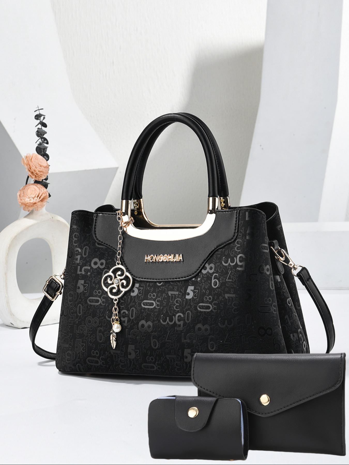 Women's Fashion Shoulder Bag Set, Casual Crocodile Print PU Material, Versatile Three-Piece Bundle for Daily Use, Perfect Gift Idea