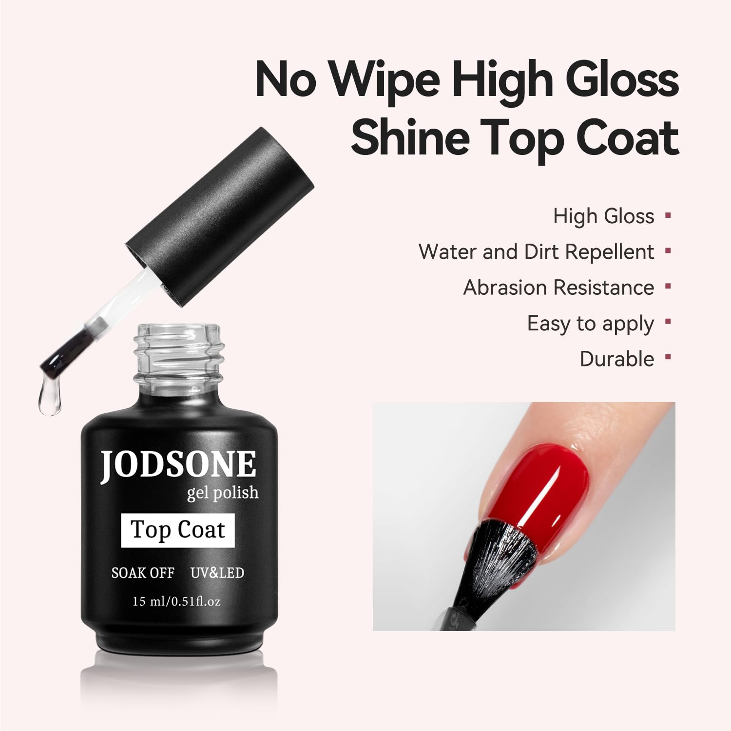 JODSONE 3 bottles 15ML top coat matte top coat primer set Soaking salon using home DIY nail gel