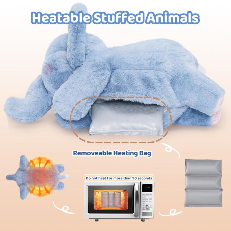 Removable Heating Pad – 5lb Weighted Mewaii Premium Plush, Microwavable & Freezable Stuffed Animal, Hot & Cold Cuddle Toy for Stress Relief