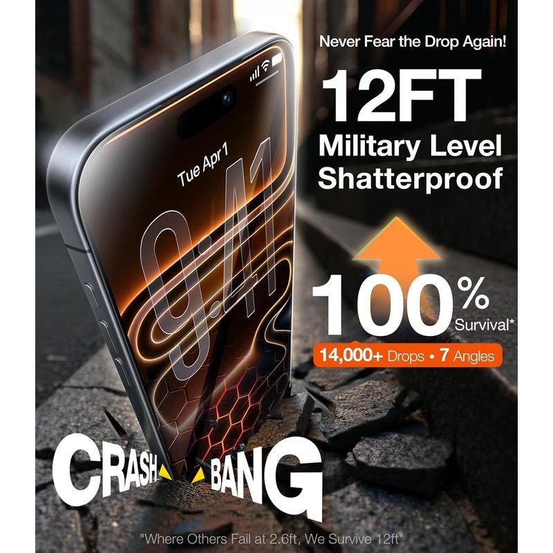 2 Pack Privacy Screen Protector 9H+ Armor for iPhone 17 Pro Max 16 15 14 13 Pro Max Plus Military Grade Shatterproof, Privacy Screen Tempered Glass, 100% Anti Spy, Longest Durable  for iphone 17 Pro Max