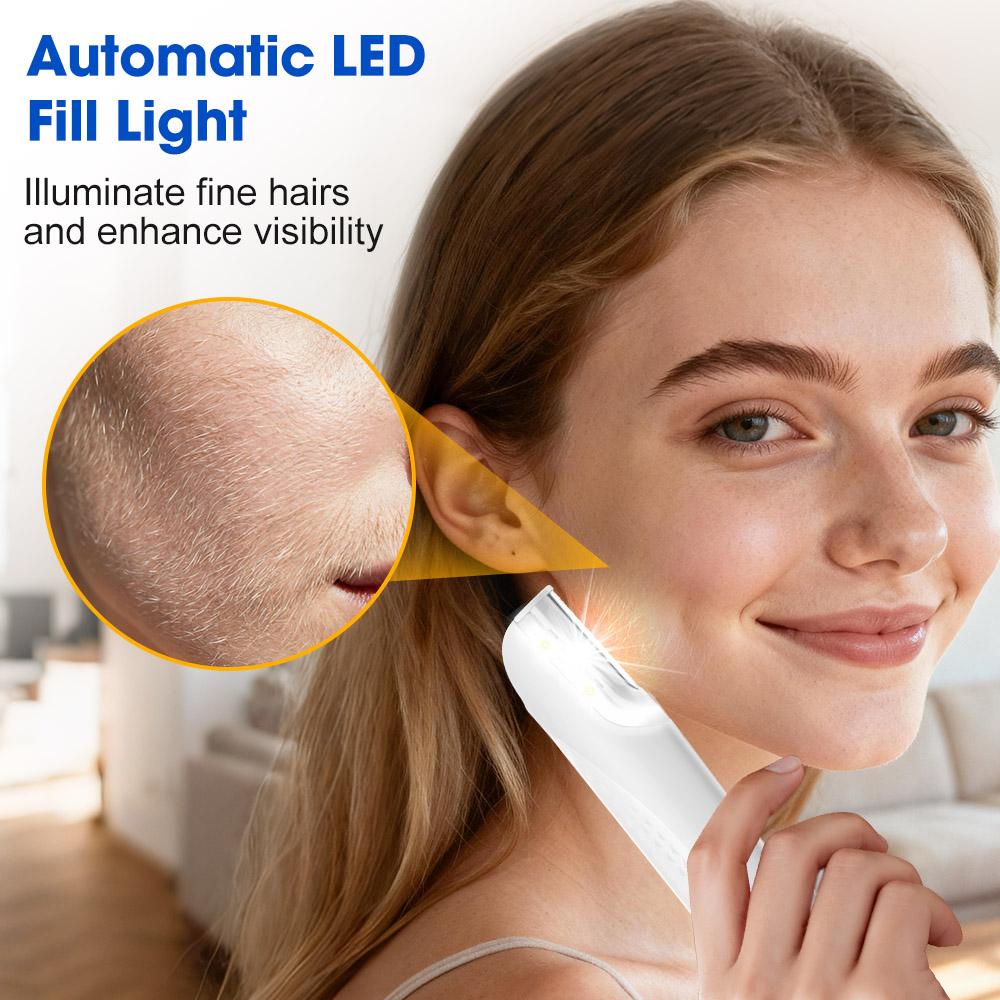 Sonic Dermaplaning Tool for Face Hair Trimmer Peach Fuzz Remover for Face & Eyebrows, Rechargeable Cordless Portable Shaver with 6 Replacement head ,Rechargeable Dermaplanes Razor