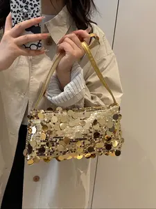 New Women's Sequin Evening Bag, Shoulder Crossbody Clutch Elegant Purse, Perfect for Parties and Events, Stylish and Chic Handbag, Fashionable Patterned Bag