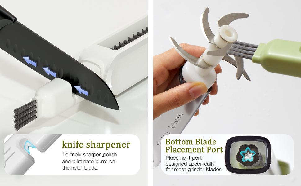 3-in-1 Knife Cleaner & Sharpener, Multi-Functional Cutlery Brush, Double-Sided Blade Scrubber for Kitchen Knives, Forks, Dishes outdoor enthusiast