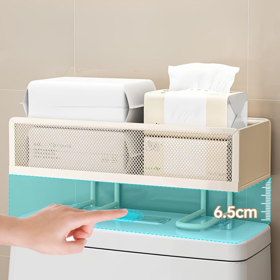 Wrought Iron Bathroom Shelf - Fine Mesh Shower Caddy - Toilet Top Paper Storage Rack - Portable Shower Shelf - Bathroom Accessories - Suitable for Toiletries & Cosmetics Storage and Organization - Washroom Accessories - Home Decor, Shelves