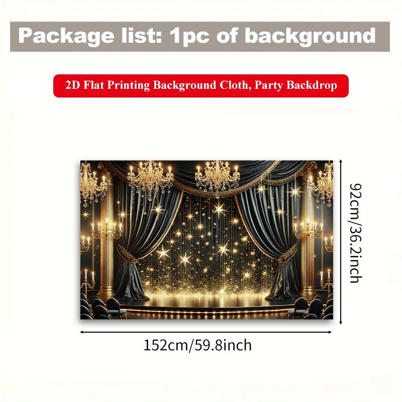 2D Flat Printing Backdrop Banner 1pc, Stage Decor, Indoor Backdrops With Vibrant Polyester Background Cloth for Family Party, Wedding, Birthday, Christmas, Thanksgiving, Room Decorations, Easy to Set Up, Reusable
