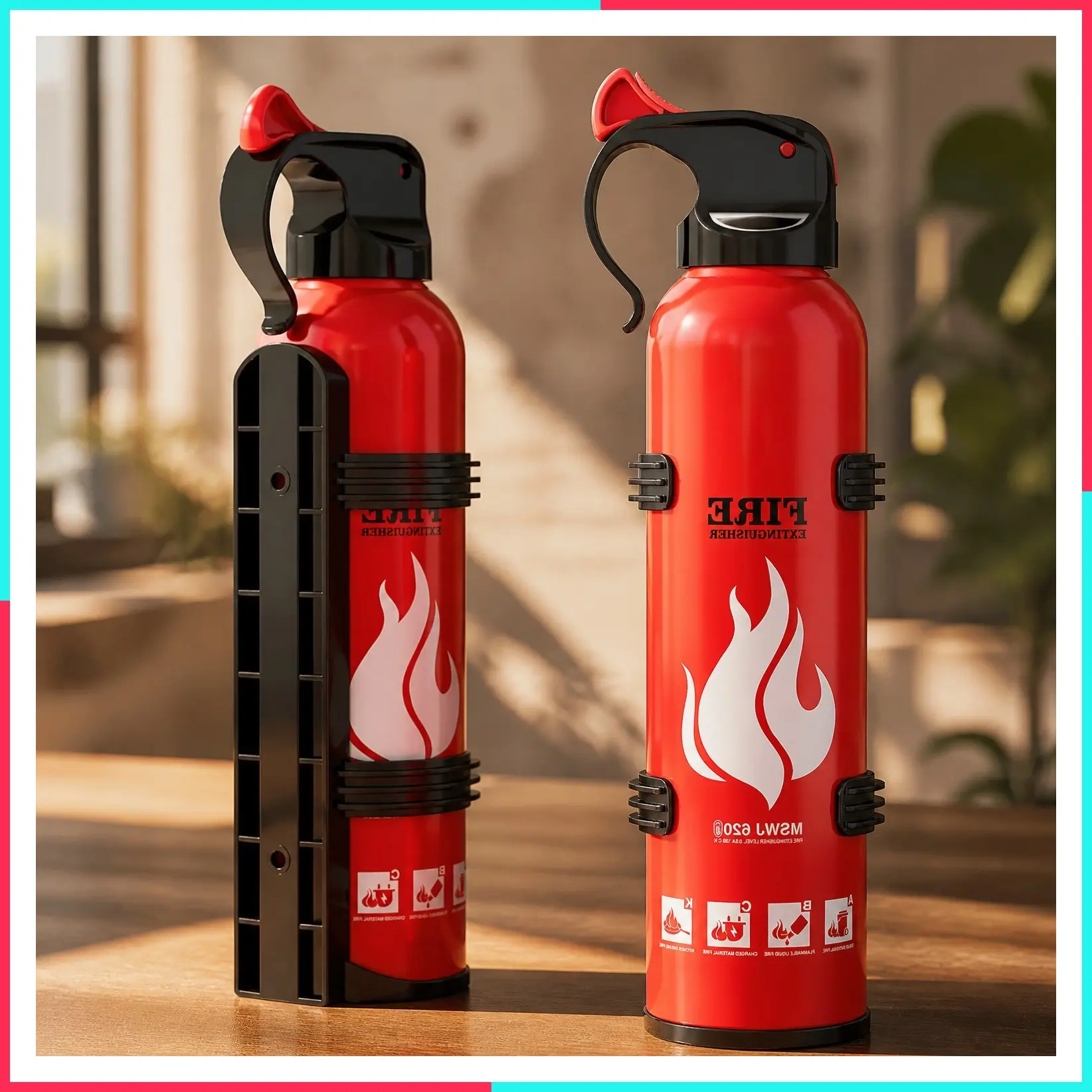 Upgraded 8-in-1 Fire Extinguisher for Home, Vehicle, Kitchen, Boat – Small ABCK Fire Spray with Mount, Portable, Non-Toxic, Prevents Re-Ignition, Easy Clean (2 Pack)