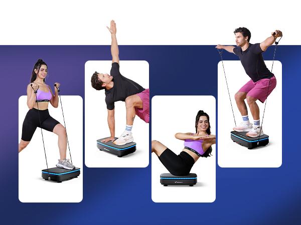 MERACH Vibration Plate Exercise Machine with Bluetooth & Light Machine Whole Body Workout Vibration Platform for Fitness