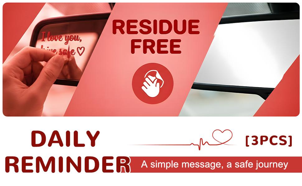 3 PCS I Love You Drive Safe Sticker, Funny Waterproof Car Rearview Mirror Decal with Heart, Self Affirmations Sticker with Drive Safe Letters for Car Window Bumper Women Gift (Black)