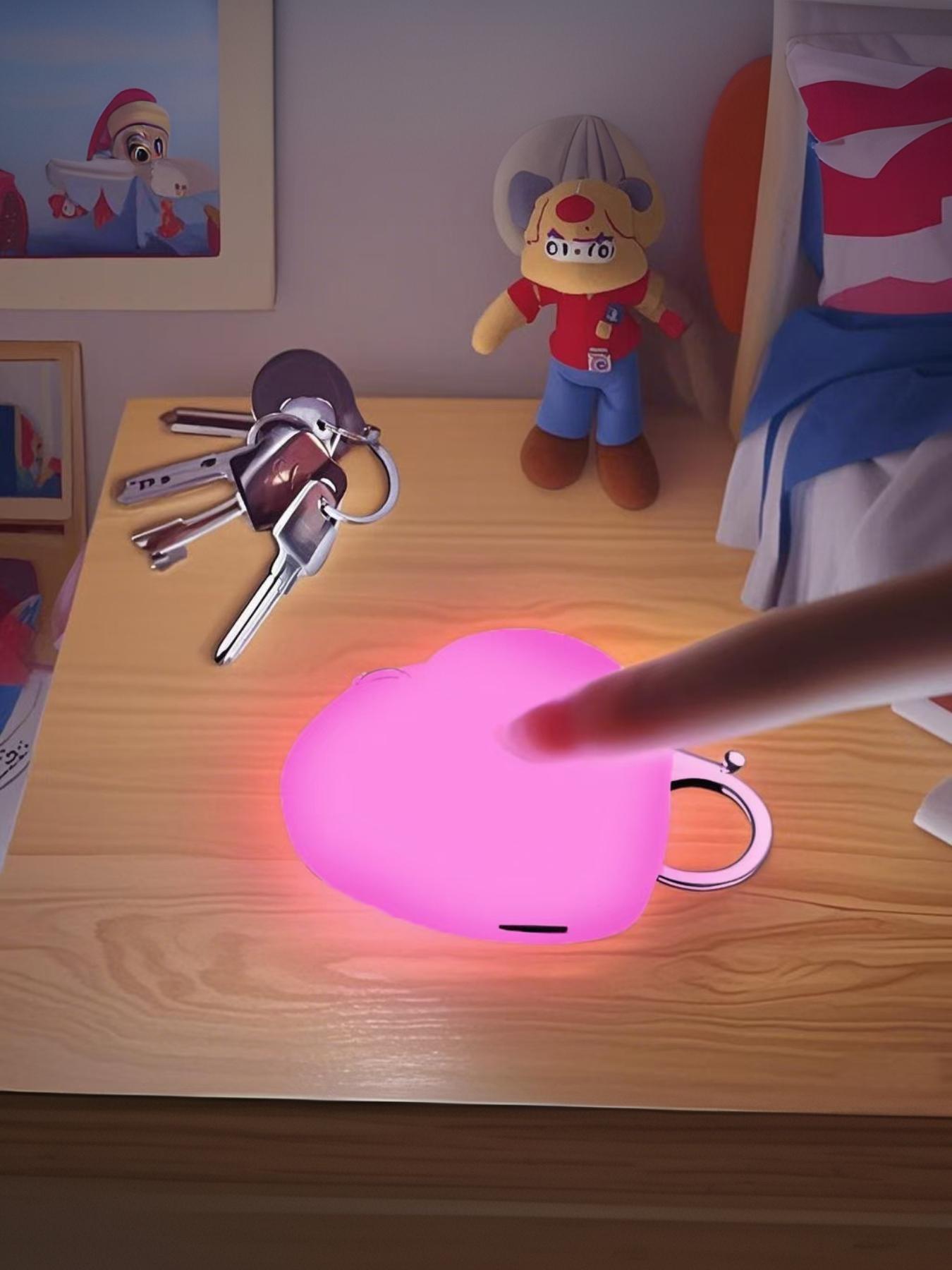 Backpack Keychain Lighting Heart Touch Lamp Rechargeable Type-C Backpack Flashing Light Car Key Pendant