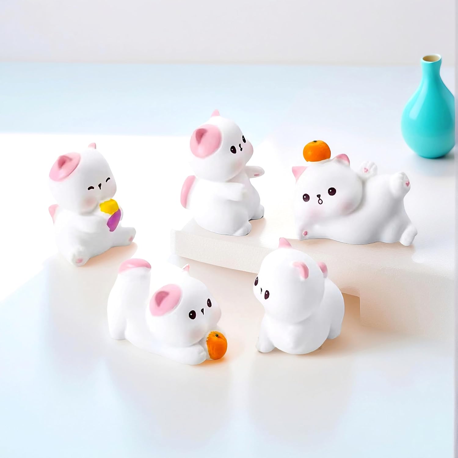 6 count Miniature  Figurines Mini  Cats, Miniature Cats Figures Cute   Figurines for Outdoor Statues Desk Decor  Fairy Garden Landscape    Figurine
