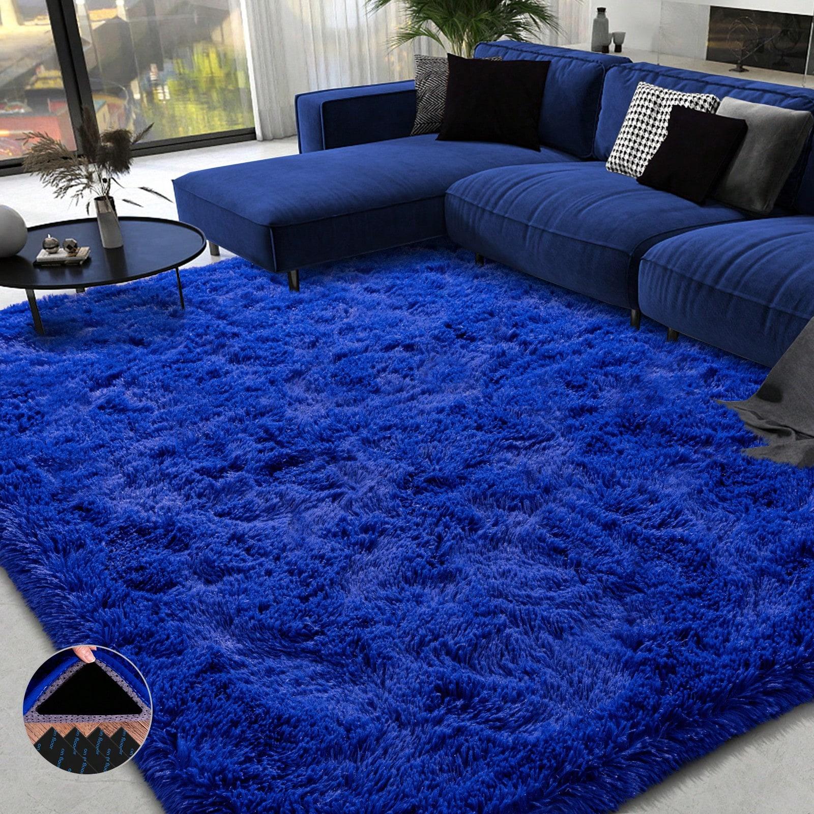 Soft Shag Rugs For Bedroom, Blue Fluffy Shaggy Rugs For Living Room Nursery, Luxury Modern Plush Carpet Girls Boys Kids Room Dorm Indoor Home Decor, Upgrade Non-Slip Soft Shag Rugs For Bedroom, Blue Fluffy Shaggy Rugs For Living Room Nursery, Luxury Modern Plush Carpet Girls Boys Kids Room Dorm Indoor Home Decor, Upgrade Non-Slip