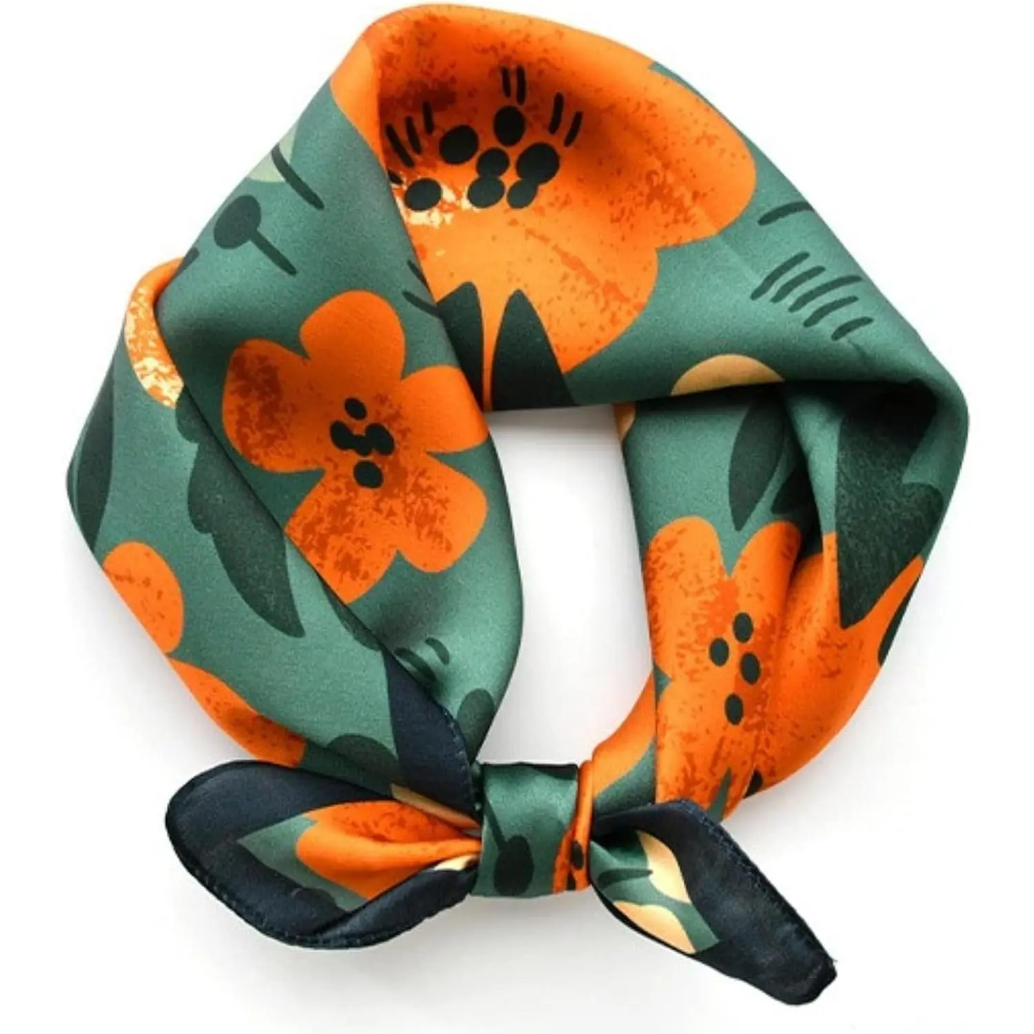 100% Mulberry Silk Neck Scarf 21"x21" Small Square Scarfs for Women Gift Packed