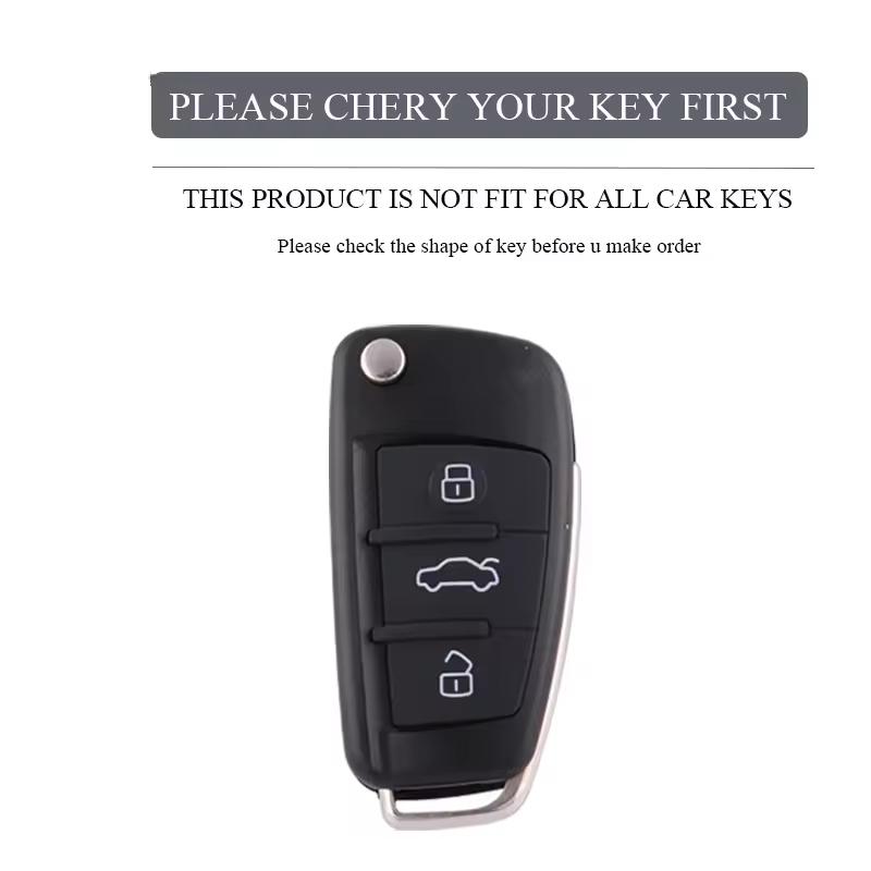 Car Key Protective Cover with Keychain For Audi C5 C6 R8 A1 A3 A4 A5 A6 A7 Q3 Q5 Q7 S6 B6 B7 B8 8p 8v 8L TT Rs Rs3,Women Gift Car Decoration Accessories