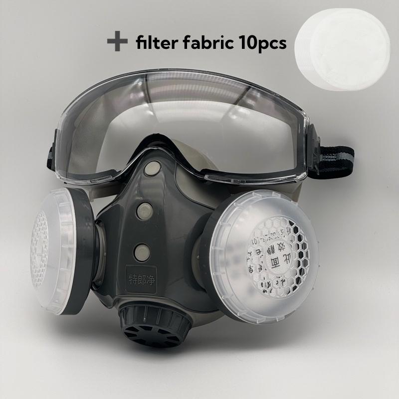 Upgraded Reusable Dustproof Anti-Gas Respirator Mask with Two Filters, Full Face Protection for Painting Spraying Chemicals Construction Dustproof Gasproof Mask