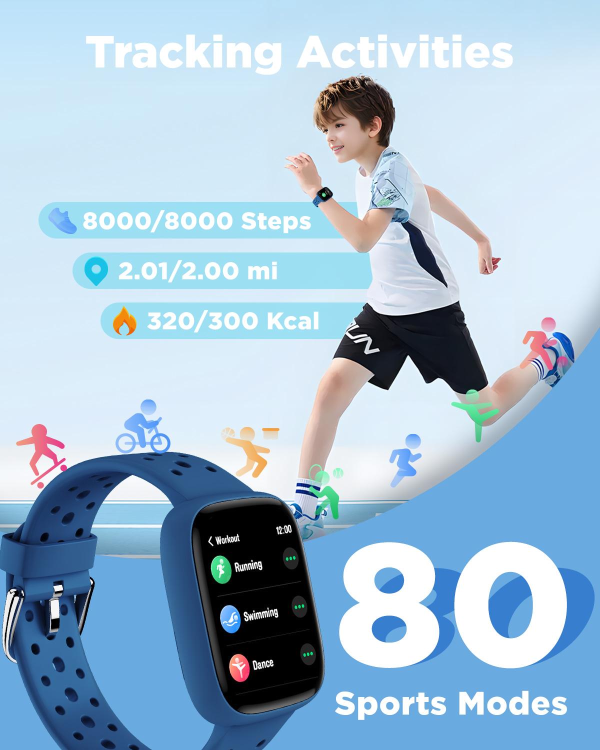 BIGGERFIVE Smart Watch for Kids No APP No Phone Needed, 1.8" Fitness Tracker Watch Pedometer, Heart Rate, Sleep Monitor, IP68 Waterproof, Step Counter, Puzzle Games for Girls Boys Teens 5-16 BIGGERFIVE Smart Watch for Kids No APP No Phone Needed, 1.8" Fitness Tracker Watch Pedometer, Heart Rate, Sleep Monitor, IP68 Waterproof, Step Counter, Puzzle Games for Girls Boys Teens 5-16