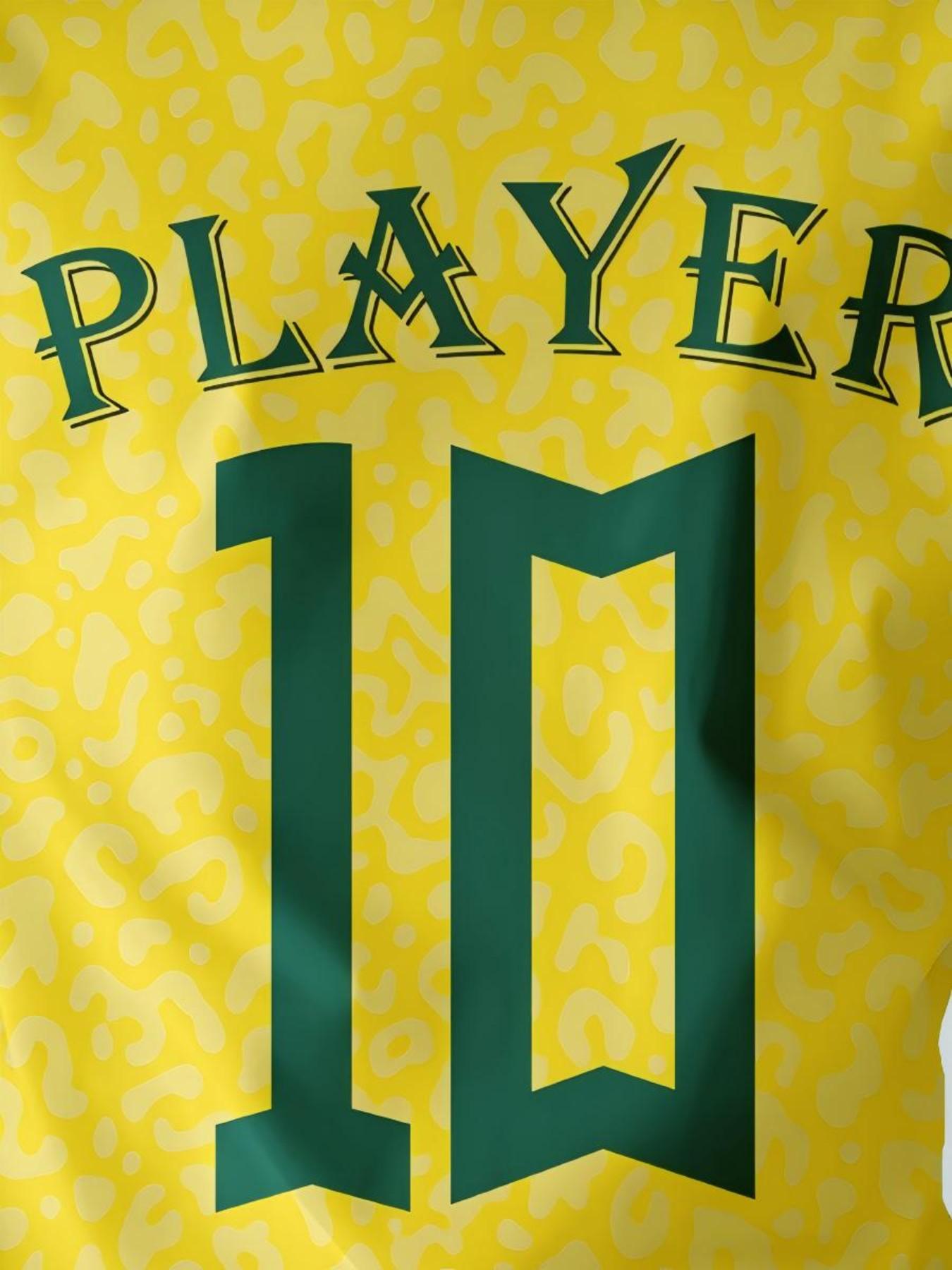 Player No. 10 Kids Football Jersey, Leopard Pattern Boys' Sports T-Shirt, Teenager Fan Short Sleeve Soccer Shirt