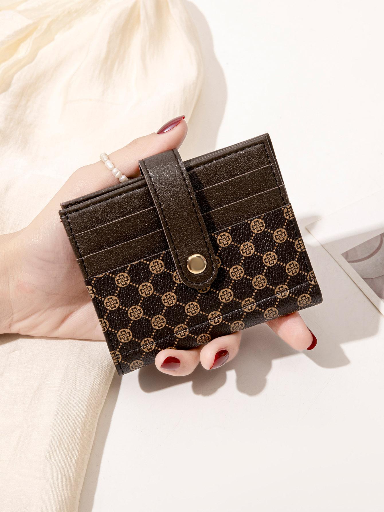 Unisex Printed Ultra Slim Short Bifold Wallet For Women, Trendy Wallet, Compact Multi-Slot Credit Card Holder, Multi-Functional Mini Purse, Practical Portable Wallet For Daily Use