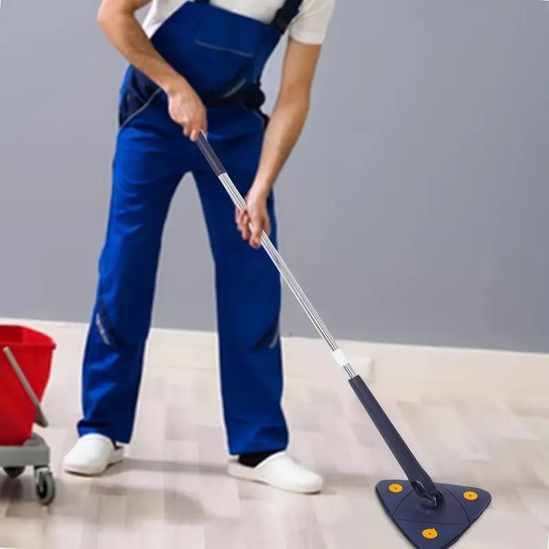 Triangle Mop Set, Triangle Mop Heads, 360 Degree Rotating Adjustable Cleaning Mop, Suitable for Bathtub Tile Floor Wall Glass Cleaning, Home Use