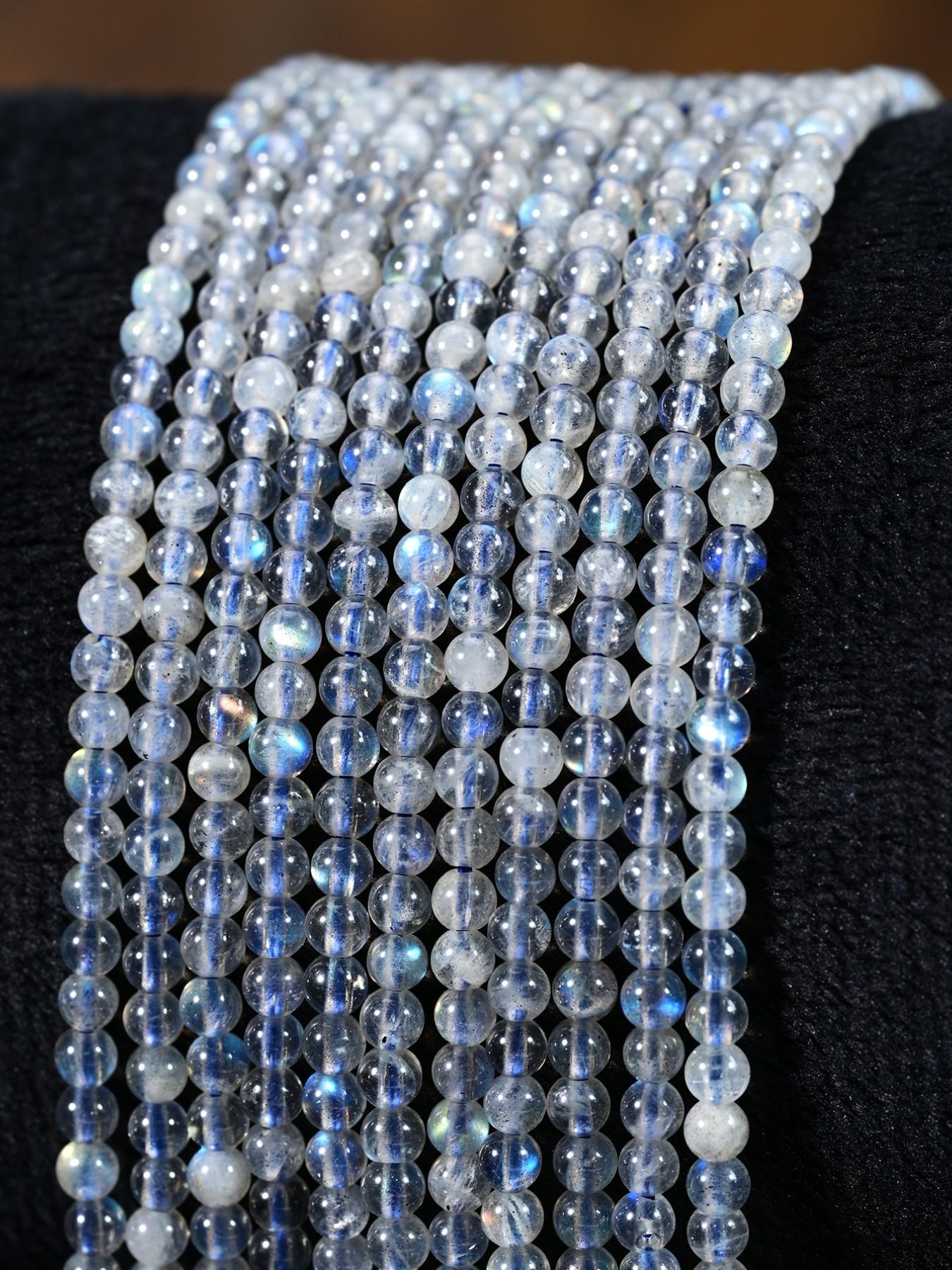 122pcs Natural AAA Labradorite Round Beads, 3mm Flashy Gray Moonlight Loose Beads for Jewelry Making, DIY Bracelets and Necklaces & Handmade Gifts Supplies, Perfect for Graduation season, Mothers Day, Teachers' Day & Summer Fashion