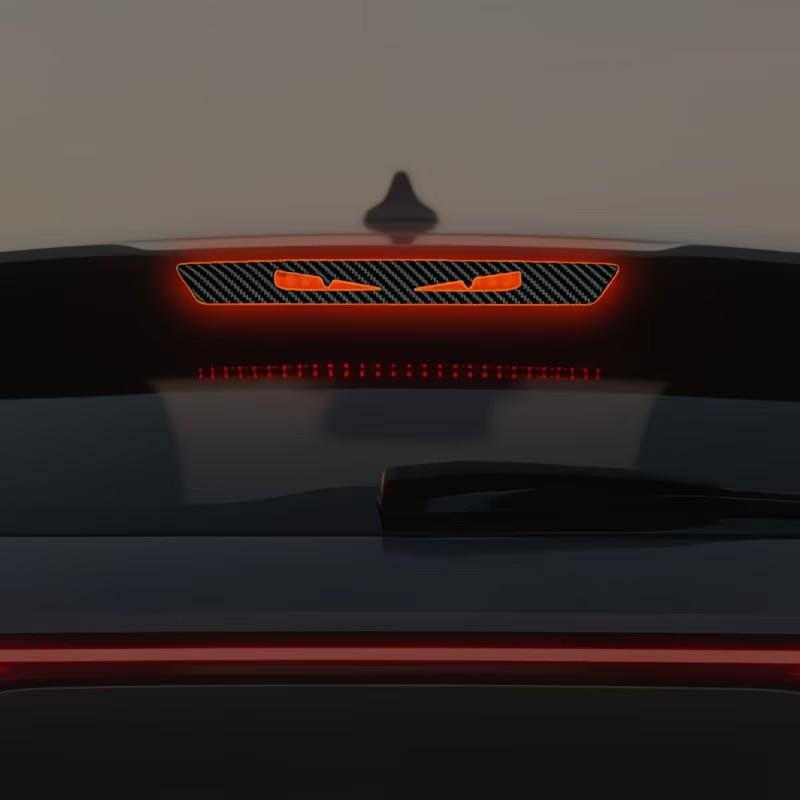Monster evil eye car tail light sticker, flashing fangs eyes, easy-to-apply vinyl sticker, high visibility at night, fun car decoration