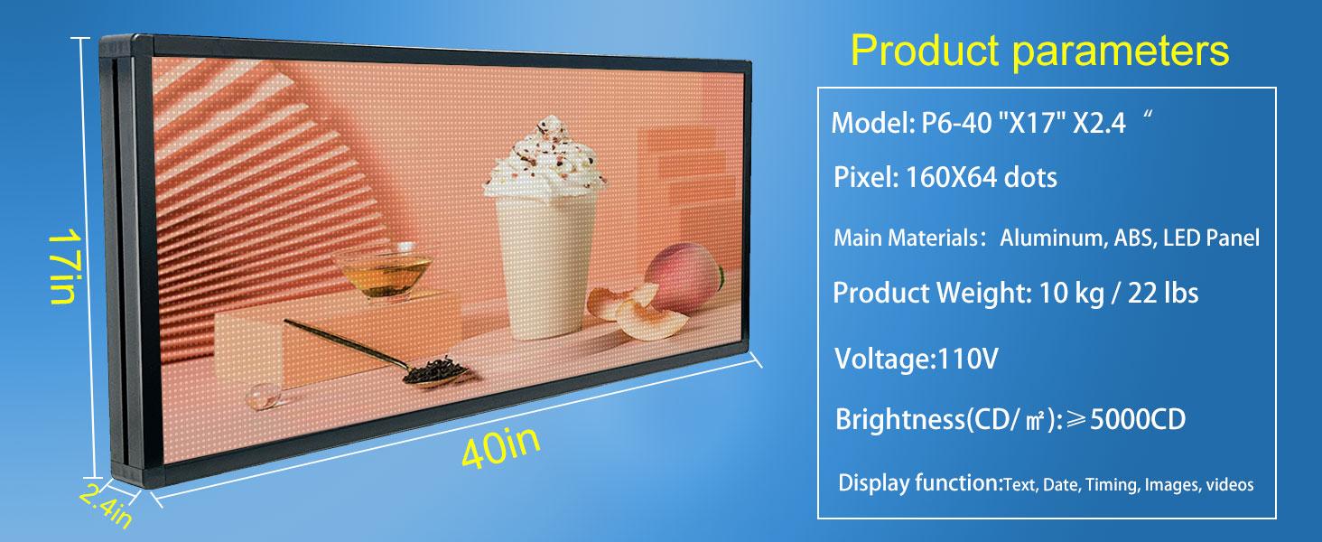 P6 Programmable Scrolling LED Sign Custom Digital Signage Displays Outdoor Aluminum Alloy Wifi Control Open Matrix Panel Electronic Message Board Screen Advertising Ticker Open Neon Sign