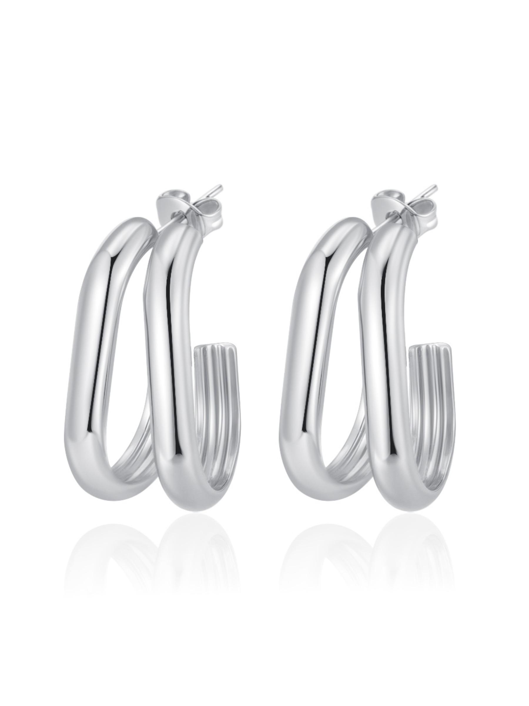 Best-selling European and American stainless steel earrings, light luxury, high-end sense, versatile design, niche titanium steel U-shaped stud earrings