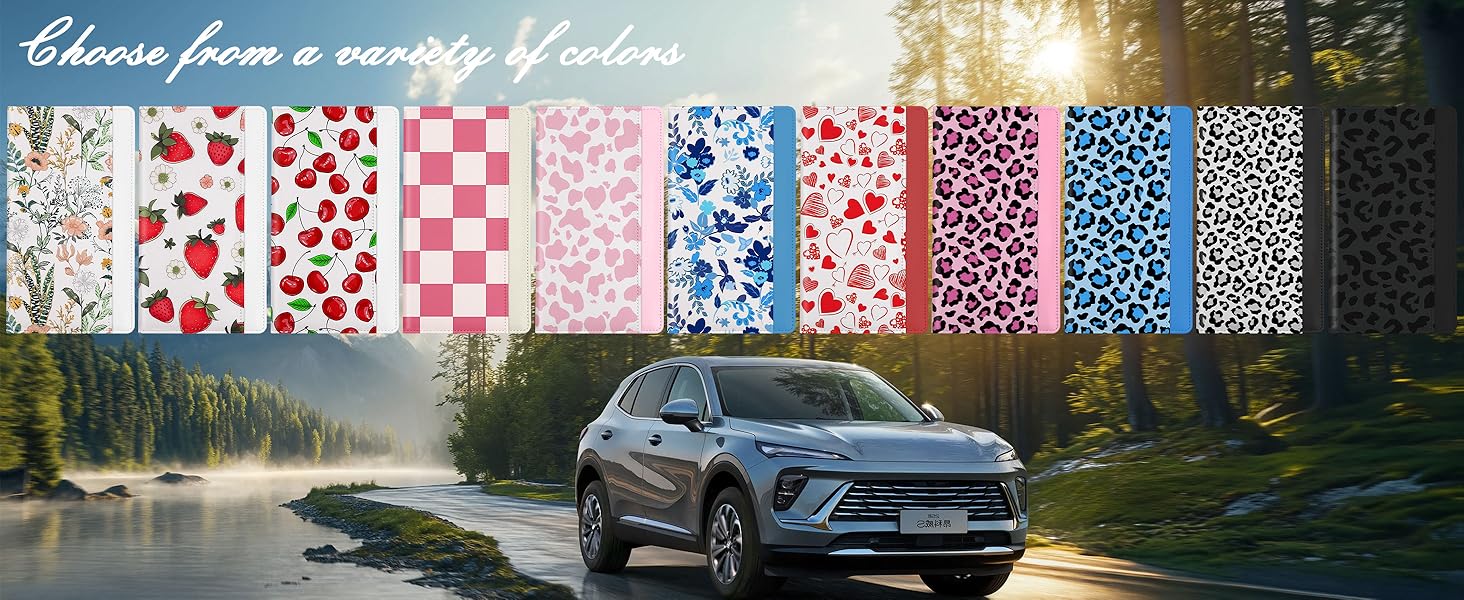 Car Registration and Insurance Holder, with Magnetic Closure for License, Cards and Documents, All Vehicle Needs and Car Accessories (Leopard-Black)