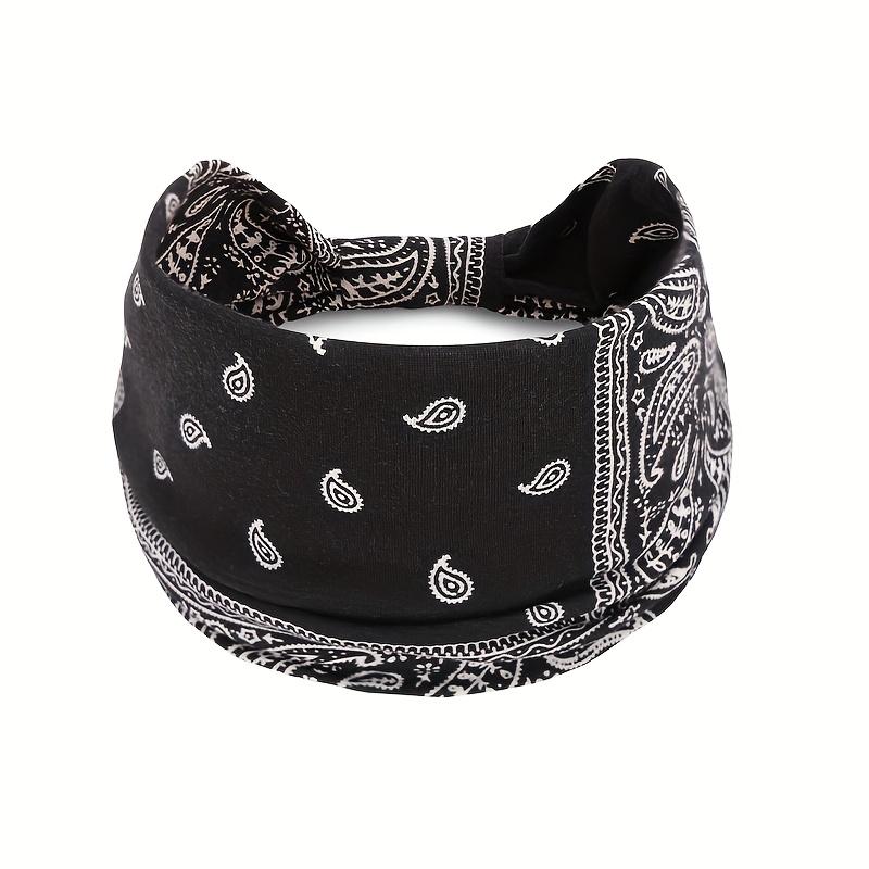 Bohemian-Style Fashion Headband - Women's Knotted, Crossed, Non-Slip Hairband - Printed Elastic Yoga Headband for Yoga, Running, and Daily Wear