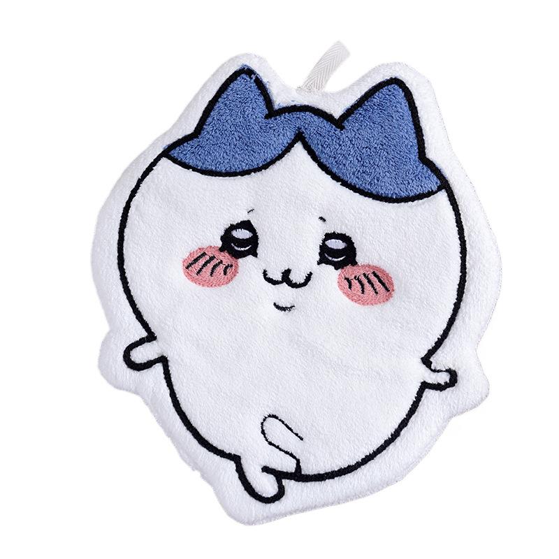 Coral Fleece Usagi Cartoon Hanging Hand Towel - Highly Absorbent, Thick