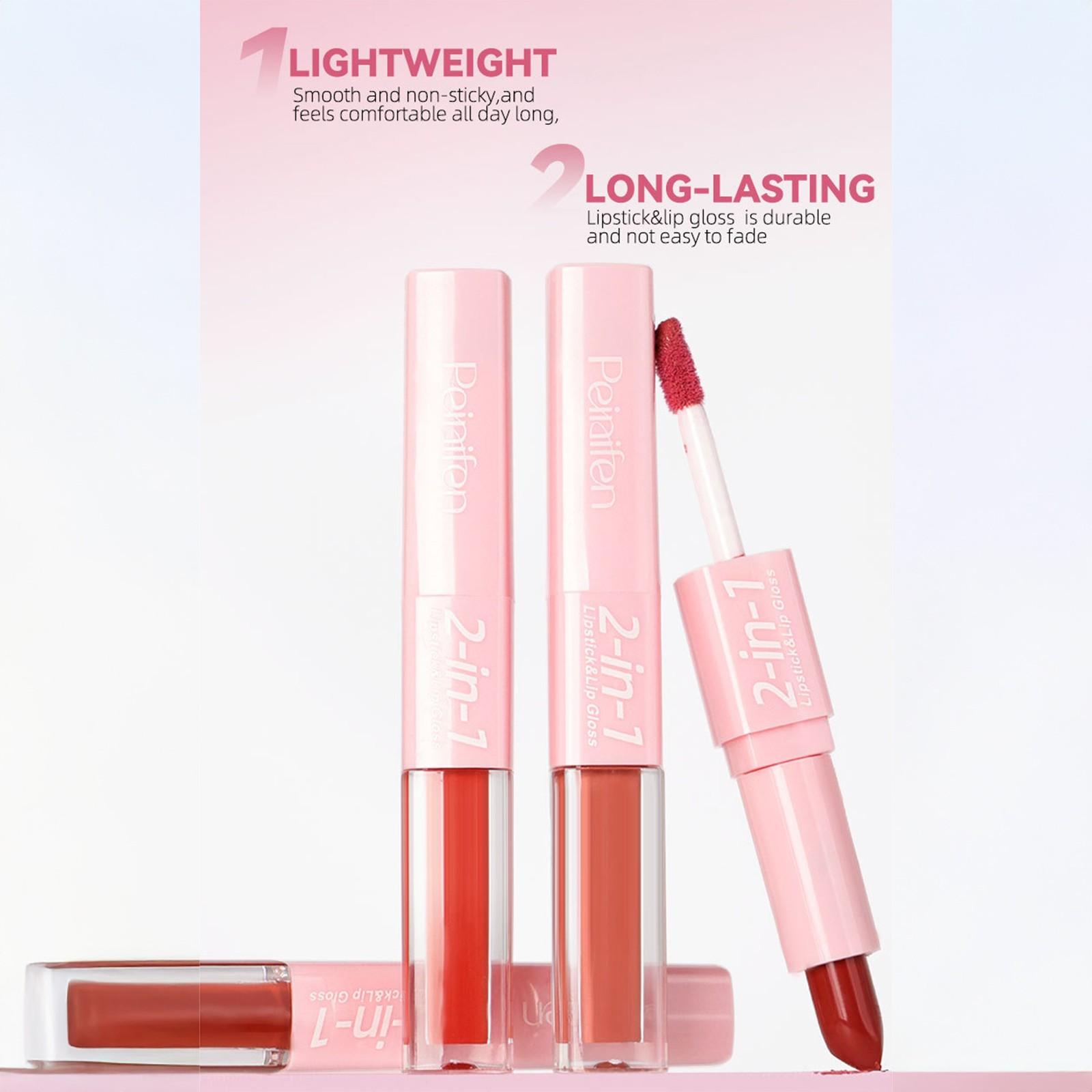2in1 Matte Lip Gloss & Lipstick, Waterproof Long-Lasting, 6 Colors, 24-Hour Wear, Easy Application, All Skin Types, Perfect Gift