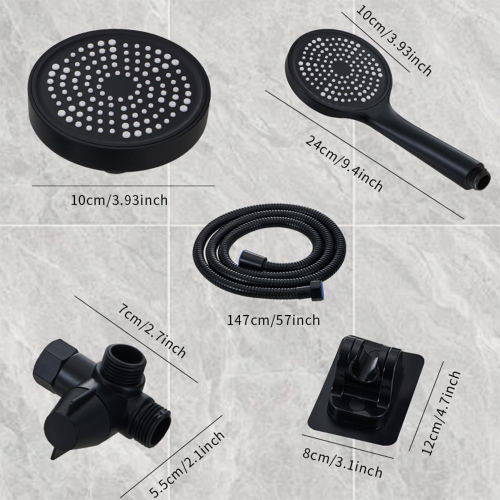 Plastic High Flow Shower Head and Hose Set, 2-In-1 Handheld & Rainfall System, Multi-Functional Flexible Hose, Easy Installation, Dual Showerhead Combo