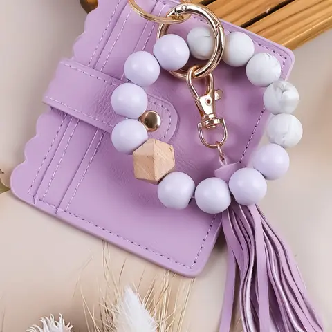 Mother's Day Gift Fashionable Tassel Decor Keychain, Cute Silicone Beaded Keychain for Women & Girls, Trendy All-match Keychain for Birthday Gift, Gifts For Women, Keychain Bag Pendant, Keychain Kawaii, Cute Keychain Accessory